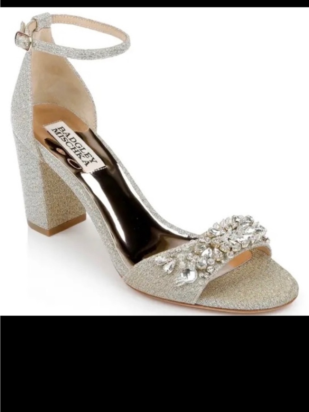 New Badgley Mischka Tempest Embellished Sandal - Platino